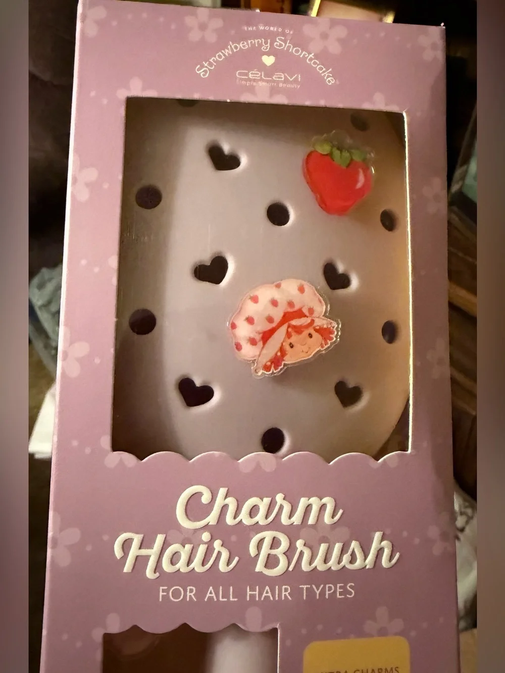 Charm Hair Brush for Kids with Strawberry Charms